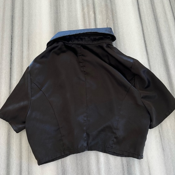 Black Satin Crop Top XS - Picture 4 of 4